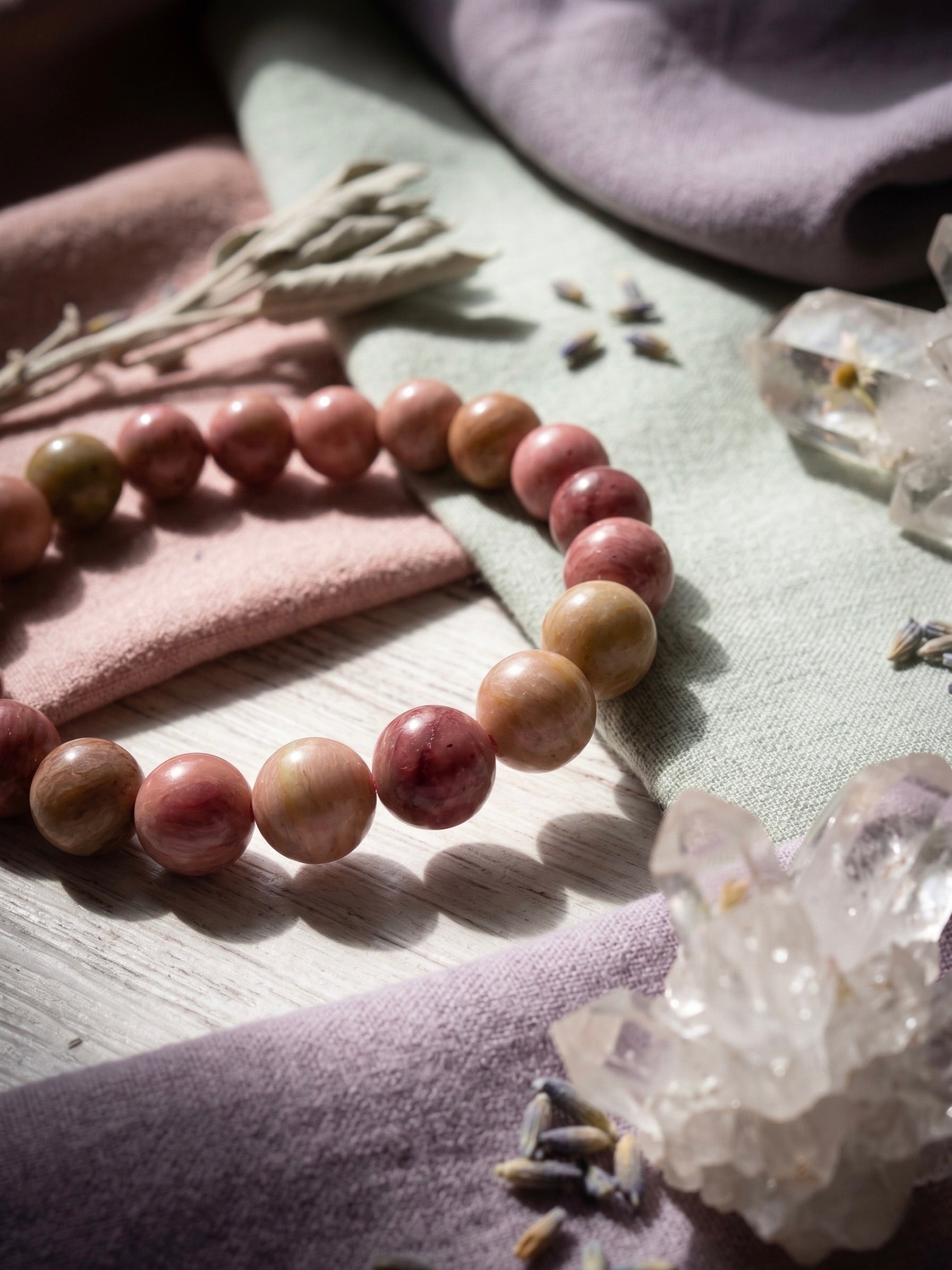 Rhodochrosite Bracelet – Crystal for Compassion & Emotional Healing - Image 2
