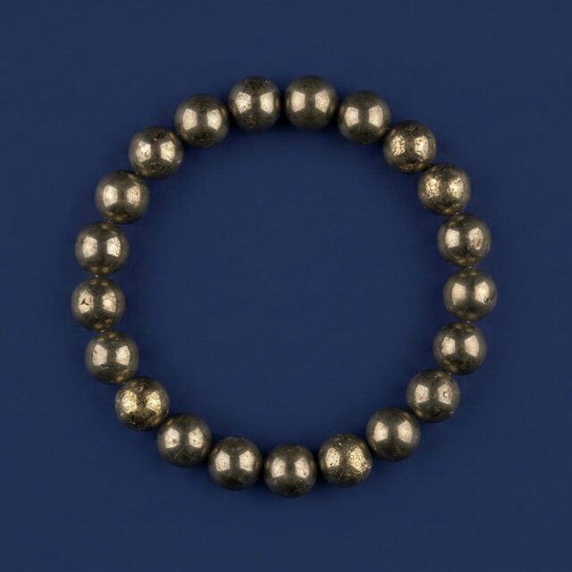 Natural Pyrite Bracelet – Pyrite Beaded Bracelet for Wealth, Success & Protection