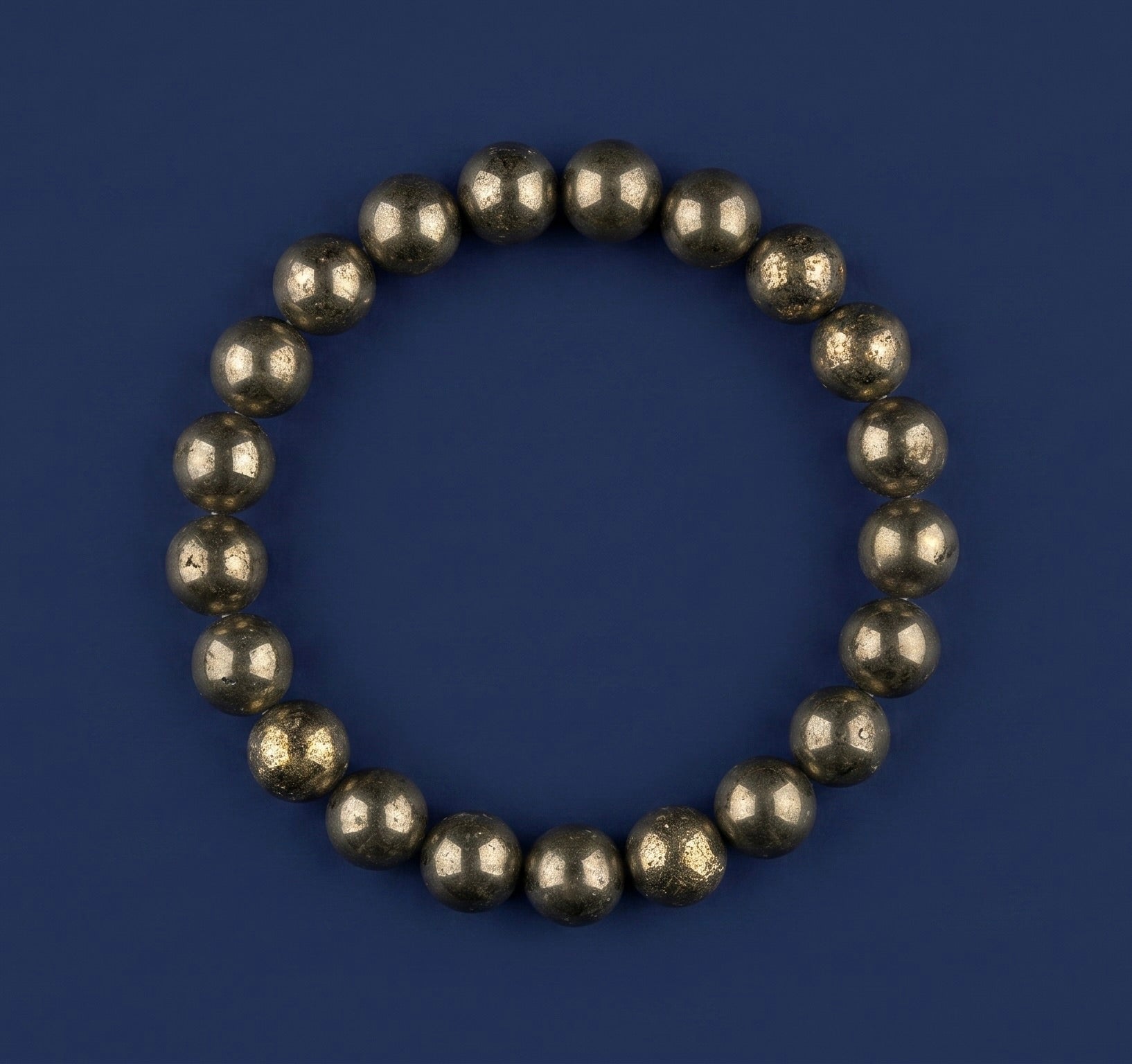 Natural Pyrite Bracelet – Pyrite Beaded Bracelet for Wealth, Success & Protection