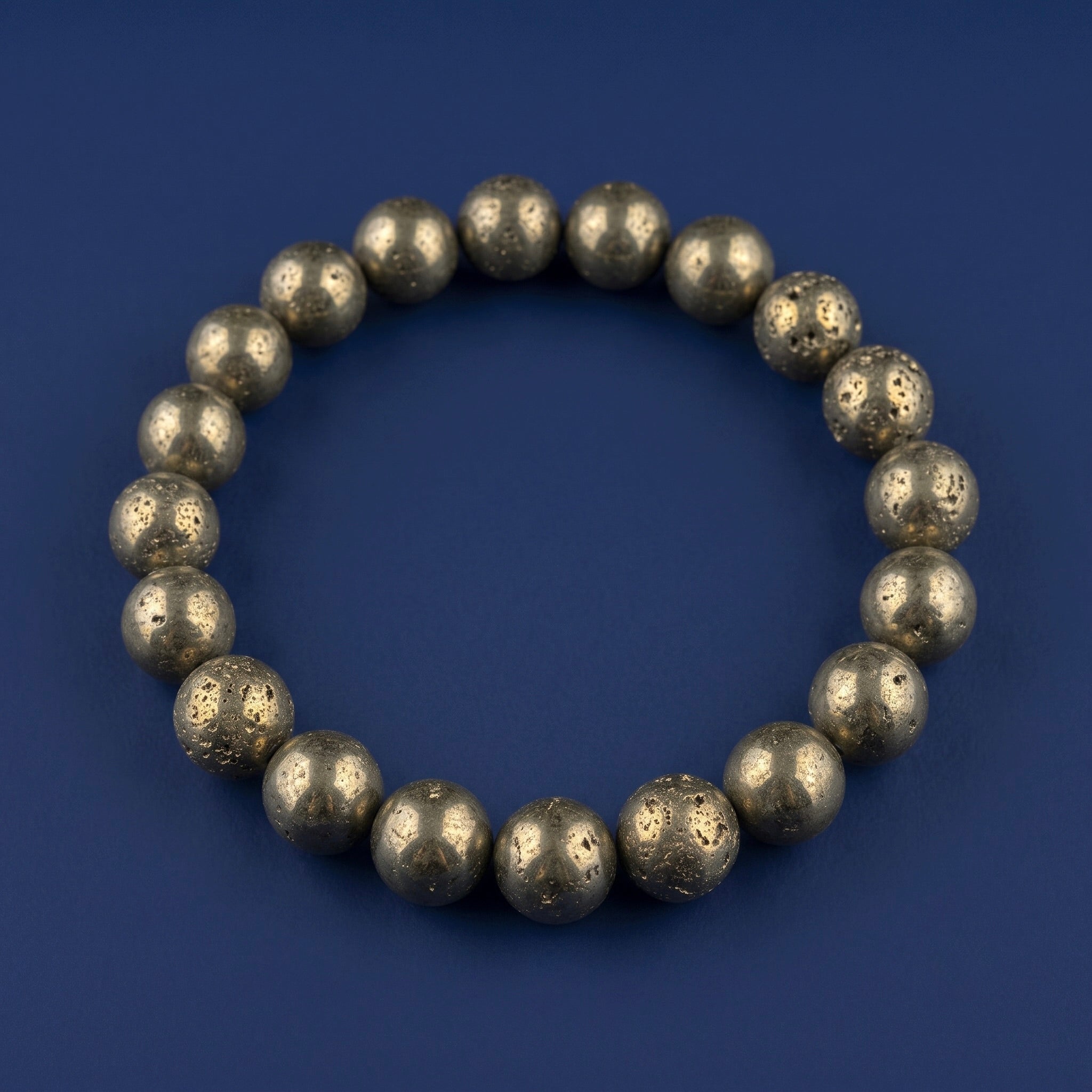 Natural Pyrite Bracelet – Pyrite Beaded Bracelet for Wealth, Success & Protection - Image 3
